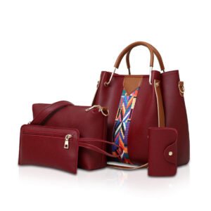Elegant 4-Piece Women's Handbag Set – Leather Tote, Crossbody Bag, Clutch & Card Holder